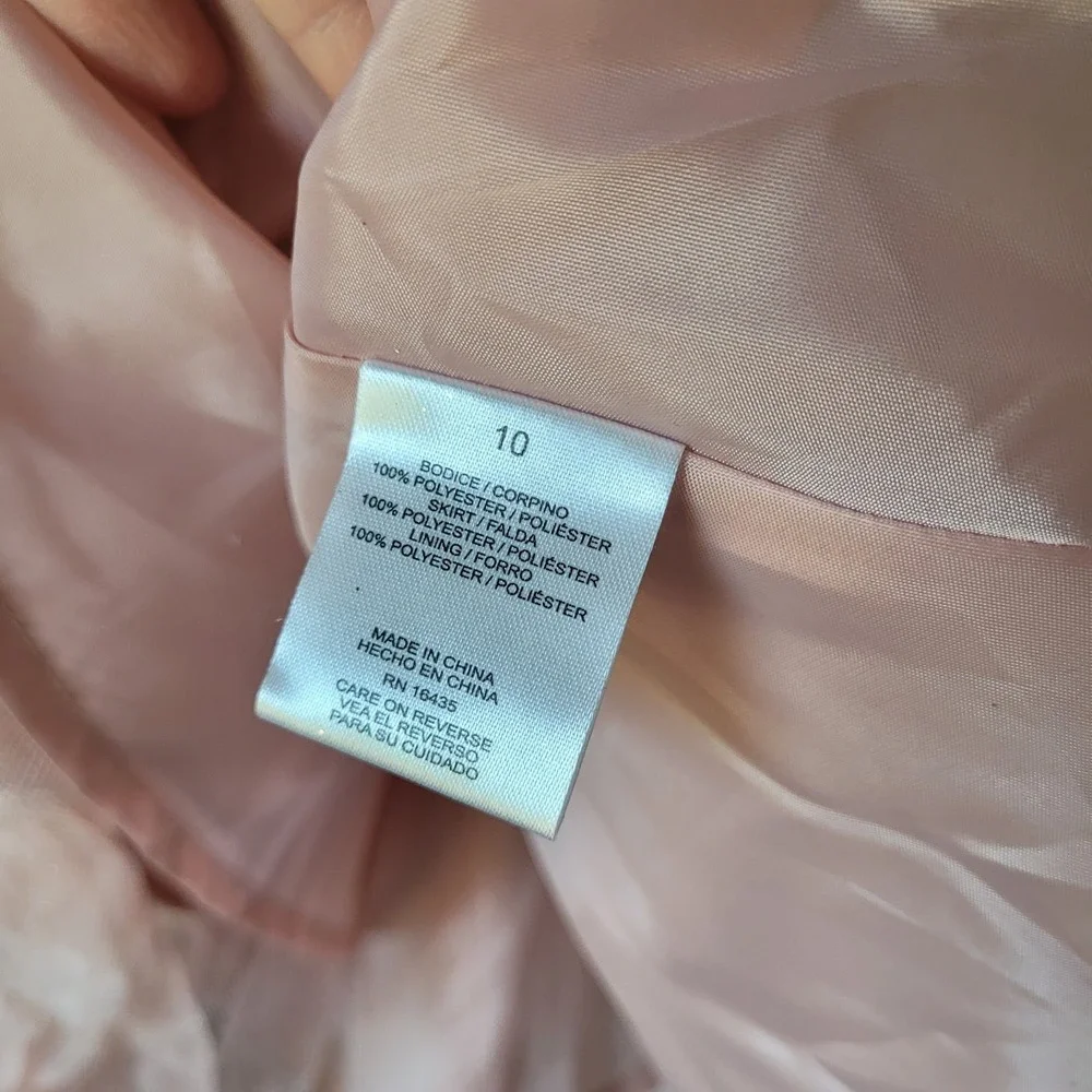 Nannette‎ Kids Girls Size 10 Dress Blush Pink 3D Rosette Tulle Formal Wedding